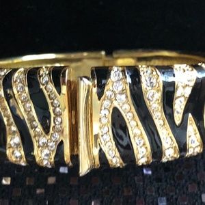 ST. John Black and Gold Bangle Bracelet